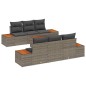 vidaXL Set da Giardino da 7 Pezzi con Cuscini Grigi in Rattan Sintetico Acacia vidaXL Set da Giardino da 7 Pezzi con Cuscini Grigi in Rattan Sintetico Acacia