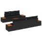 vidaXL Set da Giardino 8 Pezzi con Cuscini in Rattan Nero e Acacia