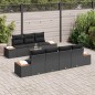 vidaXL Set da Giardino 8 Pezzi con Cuscini in Rattan Nero e Acacia