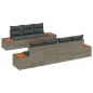 vidaXL Set di Sofà da Giardino 8 Pezzi con Cuscini Grigi in Poly Rattan e Acacia vidaXL Set di Sofà da Giardino 8 Pezzi con Cuscini Grigi in Poly Rattan e Acacia
