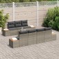 vidaXL Set di Sofà da Giardino 8 Pezzi con Cuscini Grigi in Poly Rattan e Acacia vidaXL Set di Sofà da Giardino 8 Pezzi con Cuscini Grigi in Poly Rattan e Acacia