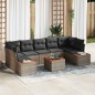 vidaXL Set Giardino 8 Pezzi con Cuscini Grigi in Rattan Sintetico e Acacia vidaXL Set Giardino 8 Pezzi con Cuscini Grigi in Rattan Sintetico e Acacia