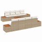 vidaXL Set di divani da giardino 9 pezzi con cuscini beige in rattan sintetico e acacia.