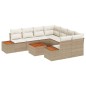 vidaXL Set Divano da Giardino 9 Pezzi con Cuscini Beige in Rattan Sintetico e Acacia vidaXL Set Divano da Giardino 9 Pezzi con Cuscini Beige in Rattan Sintetico e Acacia