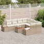 vidaXL Set Divano da Giardino 9 Pezzi con Cuscini Beige in Rattan Sintetico e Acacia vidaXL Set Divano da Giardino 9 Pezzi con Cuscini Beige in Rattan Sintetico e Acacia