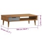 Tavolino MOLDE Marrone 100x55x31 cm in Legno Massello di Pino
