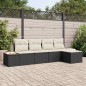 vidaXL Set Giardino 5 Pezzi con Cuscini in Rattan e Poliestere Nero