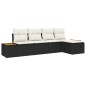 vidaXL Set Giardino 5 Pezzi con Cuscini in Rattan e Poliestere Nero