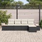 vidaXL Set Giardino 5 Pezzi con Cuscini in Rattan e Poliestere Nero