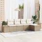 vidaXL Set da giardino in rattan sintetico beige con cuscini - 5 pezzi vidaXL Set da giardino in rattan sintetico beige con cuscini - 5 pezzi