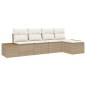 vidaXL Set da giardino in rattan sintetico beige con cuscini - 5 pezzi vidaXL Set da giardino in rattan sintetico beige con cuscini - 5 pezzi