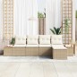 vidaXL Set da giardino in rattan sintetico beige con cuscini - 5 pezzi vidaXL Set da giardino in rattan sintetico beige con cuscini - 5 pezzi