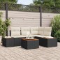 vidaXL Set giardino 5 pezzi con cuscini neri in rattan e acacia