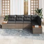 vidaXL Set da giardino 5 pezzi con cuscini grigi in rattan sintetico e legno di acacia vidaXL Set da giardino 5 pezzi con cuscini grigi in rattan sintetico e legno di acacia