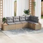 vidaXL Set da Giardino 5 Pezzi con Cuscini Beige in Rattan Sintetico e Acacia vidaXL Set da Giardino 5 Pezzi con Cuscini Beige in Rattan Sintetico e Acacia