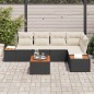 vidaXL Set da Giardino 6 Pezzi con Cuscini in Rattan Nero e Acacia