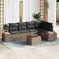 vidaXL Set di divano da giardino a 6 pezzi di con cuscini grigi in polirattan e acacia