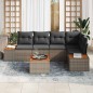 vidaXL Set di divano da giardino a 6 pezzi di con cuscini grigi in polirattan e acacia
