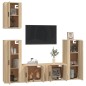 Set di Mobili Porta TV 5 pz Rovere Sonoma in Legno Multistrato Set di Mobili Porta TV 5 pz Rovere Sonoma in Legno Multistrato
