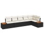 vidaXL Set da giardino 6 pezzi di con cuscini in rattan sintetico nero.