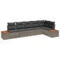 vidaXL Set divano da giardino 6 pezzi con cuscini grigi in rattan e legno d'acacia