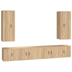 Set di Mobili Porta TV 6 pz Rovere Sonoma in Legno Multistrato