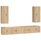 Set di Mobili Porta TV 6 pz Rovere Sonoma in Legno Multistrato
