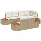 vidaXL Set di divani da giardino da 7 pezzi con cuscini in rattan poliestere beige e struttura in acacia.