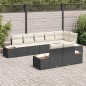 vidaXL Set da giardino 8 pezzi con cuscini - Rattan sintetico nero e legno d'acacia