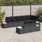 vidaXL Set di divani da giardino 8 pezzi con cuscini - Rattan sintetico nero e legno d'acacia