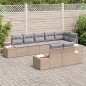 vidaXL Set di divani da giardino da 8 pezzi con cuscini in rattan polipropilene beige e acacia