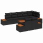 vidaXL Set Divano da Giardino 9 Pezzi con Cuscini - Rattan Nero e Acacia