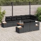 vidaXL Set Divano da Giardino 9 Pezzi con Cuscini - Rattan Nero e Acacia