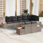 vidaXL Set giardino 9 pezzi con cuscini - Grigio in polirattan e acacia