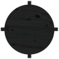 Tavolino da Salotto Nero Ø 62,5x45 cm in Legno Massello di Pino Tavolino da Salotto Nero Ø 62,5x45 cm in Legno Massello di Pino