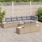 vidaXL Set di divani da giardino 9 pezzi con cuscini - Polirattan beige e legno di acacia