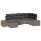 vidaXL Set di divani da giardino a 6 pezzi con cuscini in rattan grigio e legno di acacia.