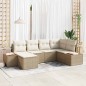 vidaXL Set Giardino 6 Pezzi con Cuscini in Rattan Sintetico Beige e Acacia vidaXL Set Giardino 6 Pezzi con Cuscini in Rattan Sintetico Beige e Acacia