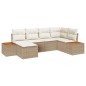 vidaXL Set Giardino 6 Pezzi con Cuscini in Rattan Sintetico Beige e Acacia vidaXL Set Giardino 6 Pezzi con Cuscini in Rattan Sintetico Beige e Acacia