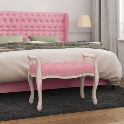 Panca Rosa 80x45x60 cm in Velluto