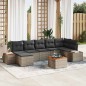 vidaXL Set di Divani da Giardino da 8 Pezzi con Cuscini in Rattan Grigio e Acacia