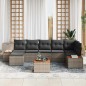 vidaXL Set di Divani da Giardino da 8 Pezzi con Cuscini in Rattan Grigio e Acacia