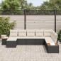 vidaXL Set di divano da giardino da 8 pezzi con cuscini in rattan sintetico nero e acacia vidaXL Set di divano da giardino da 8 pezzi con cuscini in rattan sintetico nero e acacia
