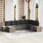 vidaXL Set divano da giardino 8 posti con cuscini grigi in polirattan e legno di acacia