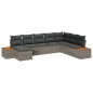 vidaXL Set divano da giardino 8 posti con cuscini grigi in polirattan e legno di acacia