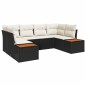 vidaXL Set Giardino in 6 Pezzi, Cuscini in Rattan Sintetico Nero e Acacia