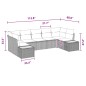 vidaXL Set di Sofà da Giardino a 7 Pezzi con Cuscini Neri in Polyrattan e Acacia
