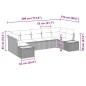 vidaXL Set da giardino di 7 pezzi con cuscini grigi in polyrattan e acacia.