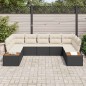 vidaXL Set da Giardino a 9 Pezzi con Cuscini - Polirattan Nero e Acacia
