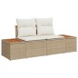vidaXL Set Divano da Giardino 9 Pezzi con Cuscini Beige in Poly Rattan e Acacia